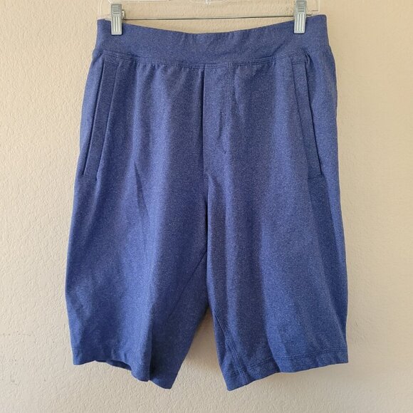 Lululemon Mens Shorts 12" Size Medium Blue Athletic Drawstring Pockets Gym Logo - Picture 1 of 8